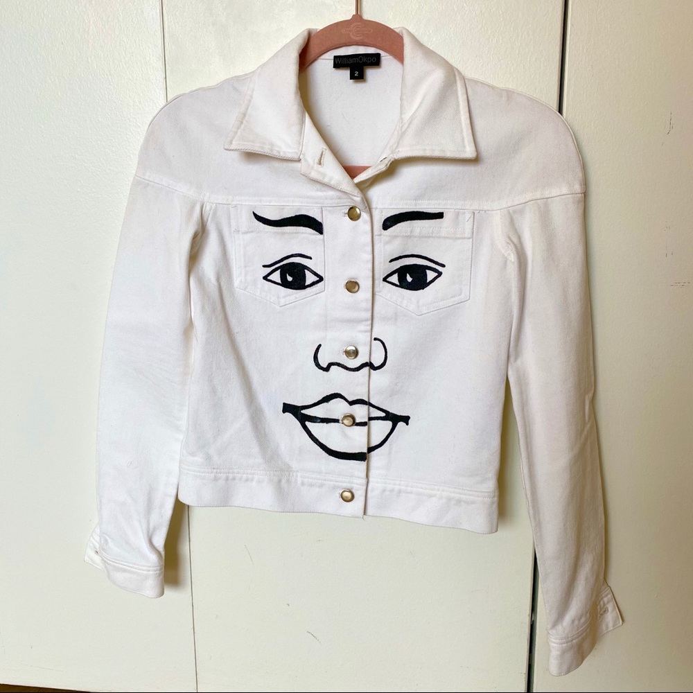 William Okpo White Denim Jacket